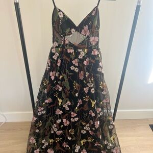 Lulus True to Heart Black Floral Embroidered Maxi Dress - Size Small